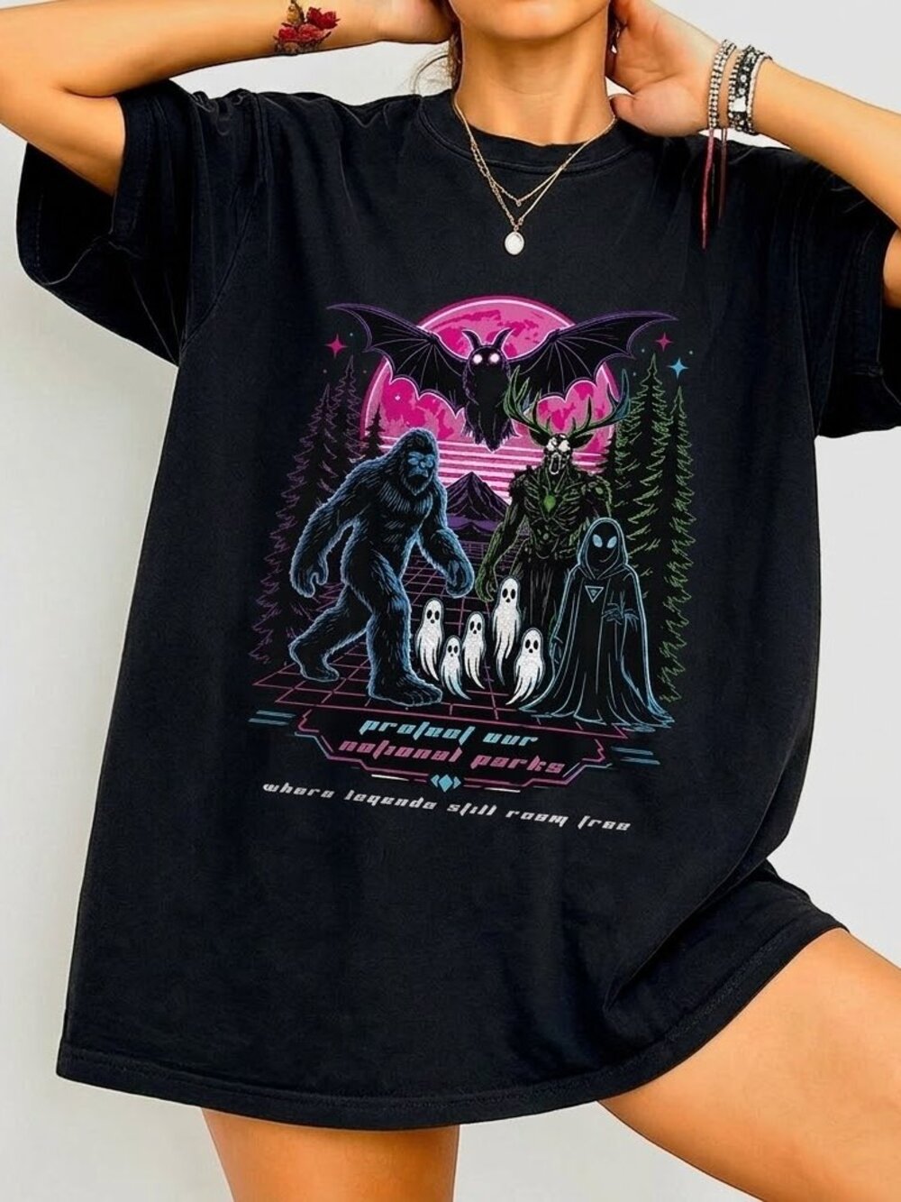 Cryptid National Parks Tee, Vintage Camping Graphic Shirt